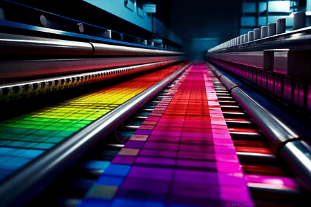 彩虹线条高速印刷机背景