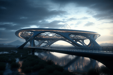 科幻建筑桥梁图片