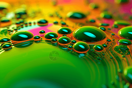 绿色透明水滴图片