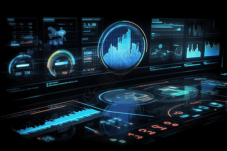 科技数字全息面板高清图片