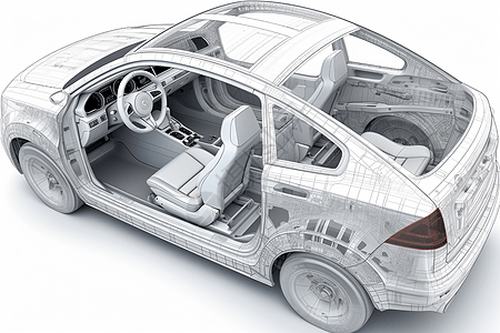 汽车内部透视图图片