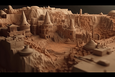 3D黏土的城堡图片