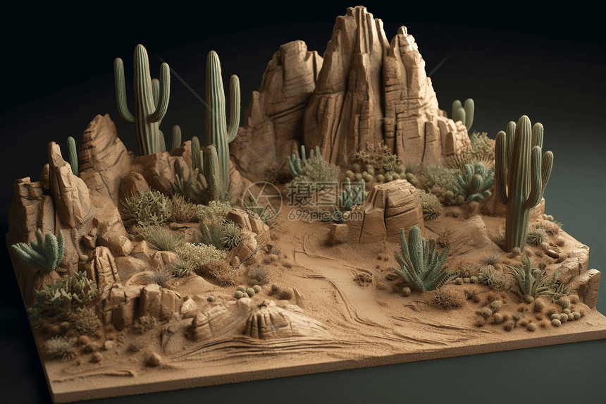 仙人掌塑造3d沙漠图片