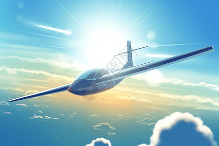 飞行的太阳能飞机背景图片