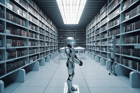 沉默的机器人图书馆员图片