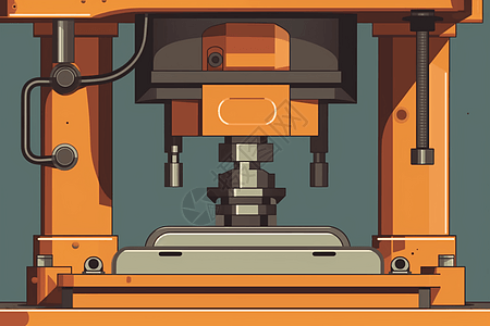重工业液压机创意插图图片