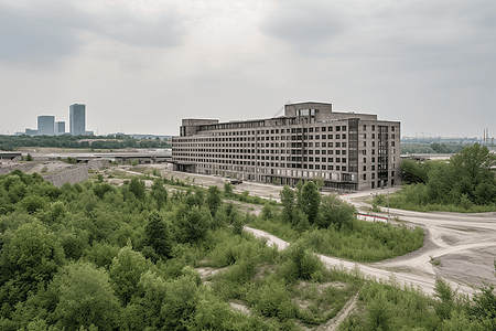 工业建筑园区鸟瞰图背景图片