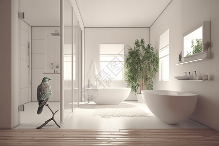白色风格浴室装潢设计图片