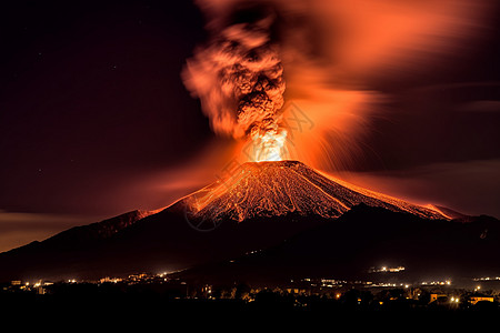 火山熔浆爆发图片