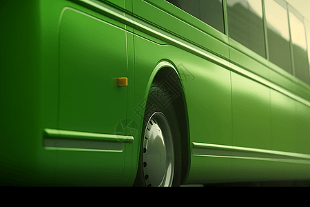 绿色公共汽车的特写图片