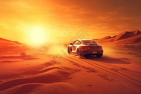 汽车穿越沙漠图片