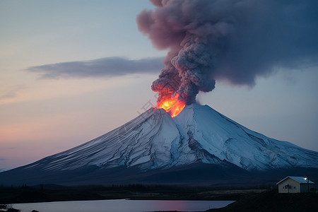 火山喷发景观火山灰高清图片