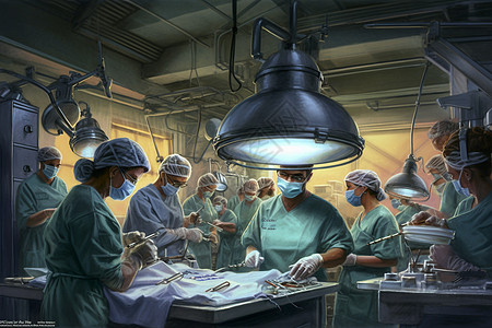 外科医生在手术室进行精细手术图片