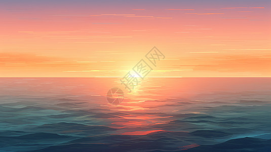 日出时海上美丽的风光图片