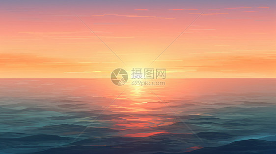 日出时海上美丽的风光图片