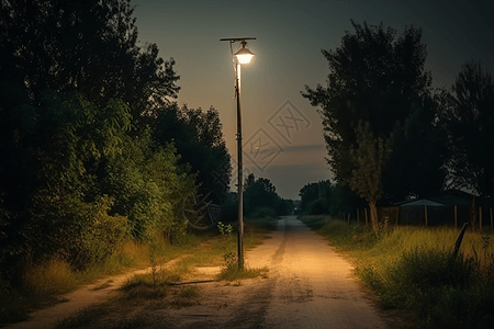 农村地区的太阳能路灯图片