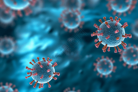 冠状病毒漂浮背景图片