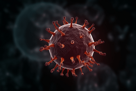 红色冠状病毒图片