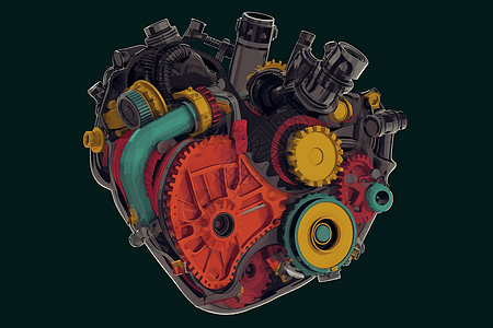 引擎的心形设计图片
