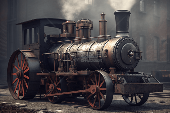 工业风格蒸汽机火车图片