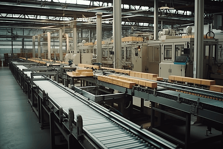 观察现代工厂自动化生产线的效率图片