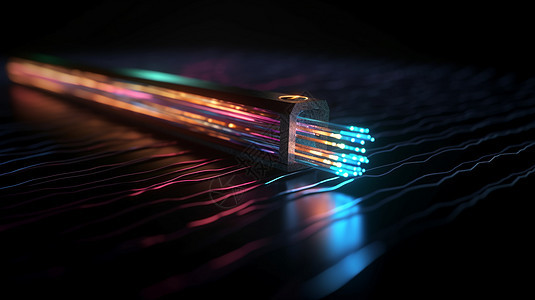 彩色灯光下的光纤二极管图片