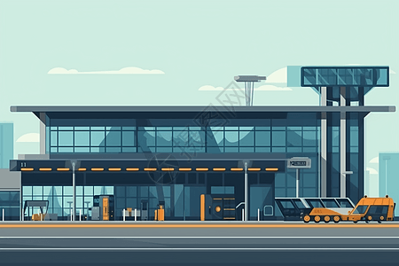 建造新的机场航站楼大门插图图片