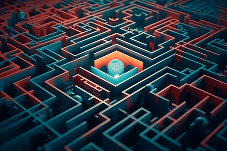 几何设计调色板的迷宫概念图图片