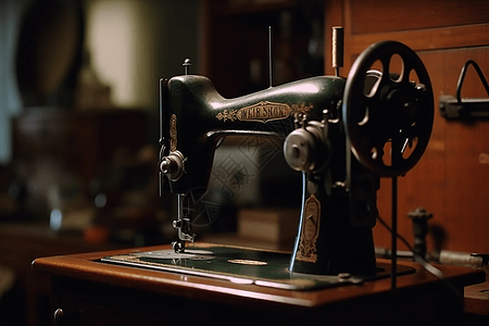 纺织厂老式缝纫机图高清图片
