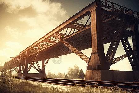 城市铁路桥建设图片