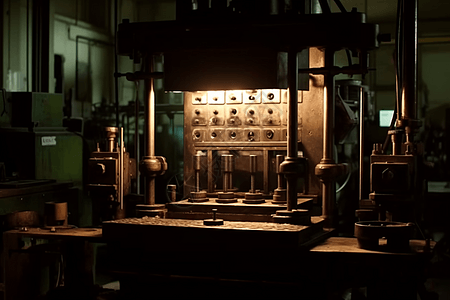 制造工厂液压机作业场景图片