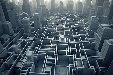 未来城市景观迷宫抽象概念图背景图片