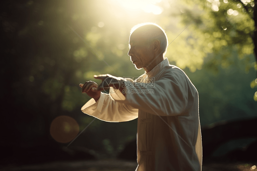 老年人在打太极拳图片