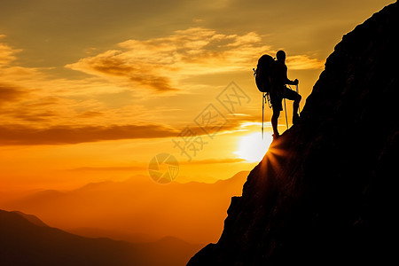 户外登山者背景图片