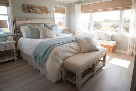 浮木风格的床高清图片