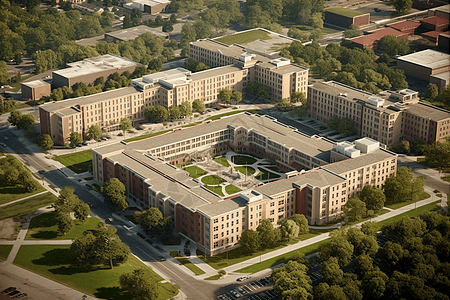 校园鸟瞰图大学校园的鸟瞰图背景