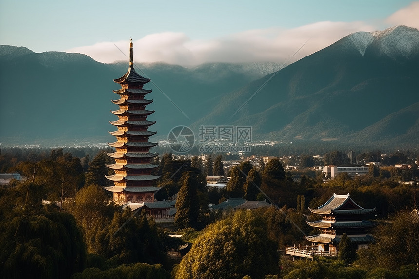 古城建筑风景图片