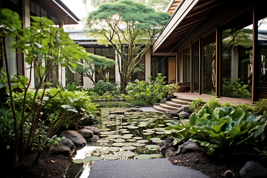 现代中式庭院图片