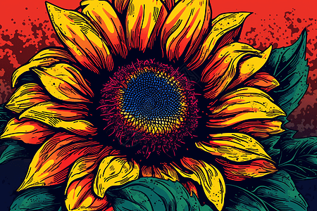 波普艺术的向日葵背景图片