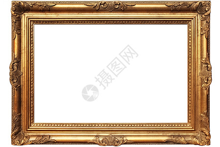 金色经典木制相框背景图片
