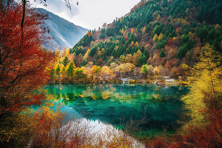 秋天九寨沟九寨沟自然保护区背景