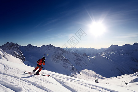 冬季滑雪的风景图片