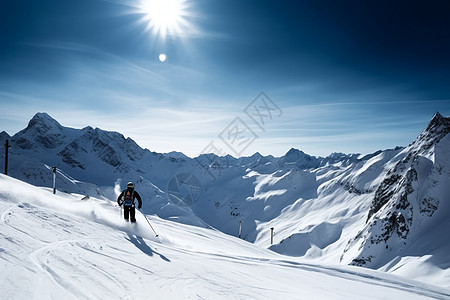 冬季雪山滑雪图片