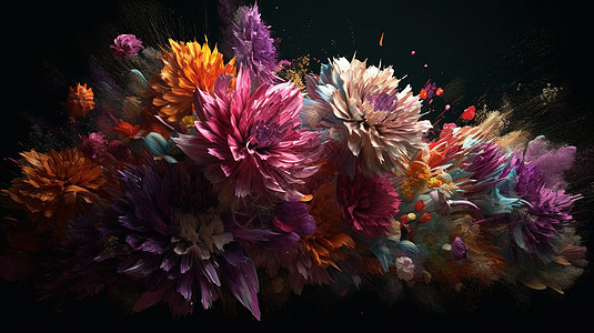 美丽的3D花朵背景图片