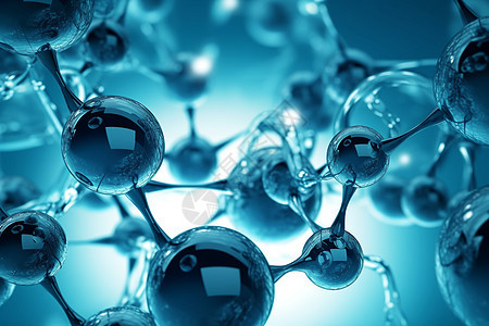 科学蓝色分子背景图片