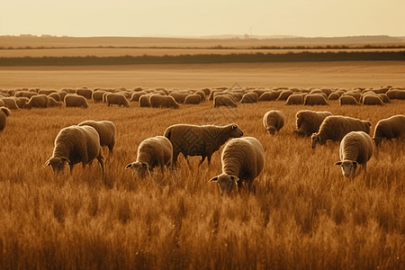 农场的羊群背景图片