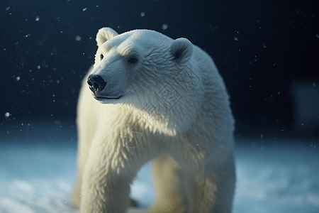 冰天雪地中的饿熊图片