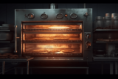 甜品面包烘焙烤箱艺术插图图片