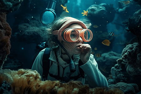 水底世界的探险背景图片