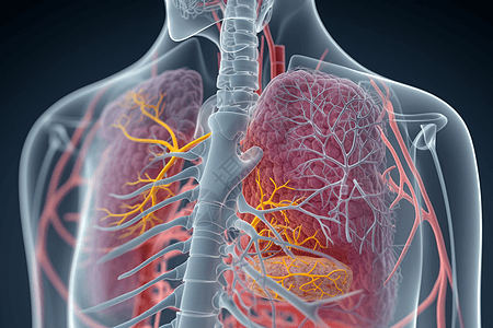 呼吸系统3D模型背景图片